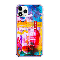 Чехол iPhone 11 Pro матовый Импрессионизм Лето Абстракция Impressionism Summer, цвет: 3D-светло-сиреневый