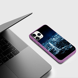 Чехол iPhone 11 Pro матовый Ночной город night city, цвет: 3D-фиолетовый — фото 2