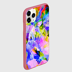Чехол iPhone 11 Pro матовый Красочный цветочный узор Весна - Лето 2023 Colorfu, цвет: 3D-малиновый — фото 2