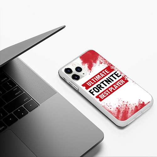 Чехол iPhone 11 Pro матовый Fortnite Ultimate / 3D-Белый – фото 3