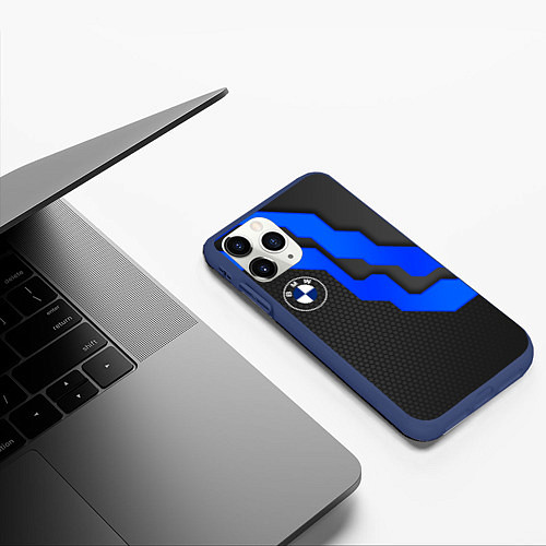 Чехол iPhone 11 Pro матовый BMW - ТЕХНО БРОНЯ / 3D-Тёмно-синий – фото 3