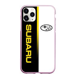 Чехол iPhone 11 Pro матовый SUBARU - GOLD EDITION LINE, цвет: 3D-розовый