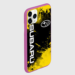 Чехол iPhone 11 Pro матовый СУБАРУ - SUBARU Желтые пятна, цвет: 3D-фиолетовый — фото 2