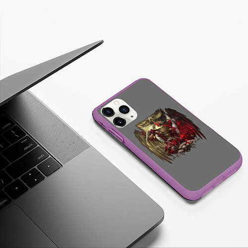 Чехол iPhone 11 Pro матовый Blood Angels symbol / 3D-Фиолетовый – фото 3