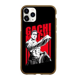 Чехол iPhone 11 Pro матовый GACHIMUCHI WARRIOR ГАЧИМУЧИ ВОИН, цвет: 3D-коричневый