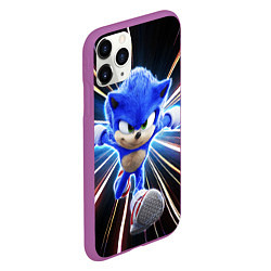 Чехол iPhone 11 Pro матовый Speed Sonic, цвет: 3D-фиолетовый — фото 2