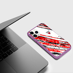 Чехол iPhone 11 Pro матовый CHICAGO BULLS ЧИКАГО БУЛЛС, цвет: 3D-фиолетовый — фото 2