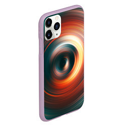 Чехол iPhone 11 Pro матовый Цветные круги - Black hole, цвет: 3D-сиреневый — фото 2