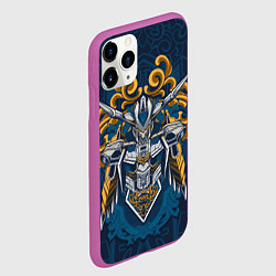 Чехол iPhone 11 Pro матовый Робот Узоры, цвет: 3D-фиолетовый — фото 2