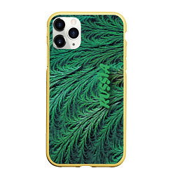 Чехол iPhone 11 Pro матовый Узор из веток можжевельника Pattern of juniper bra, цвет: 3D-желтый