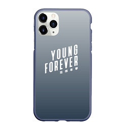 Чехол iPhone 11 Pro матовый Навечно молодой Young forever, цвет: 3D-серый