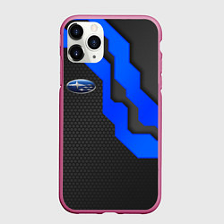 Чехол iPhone 11 Pro матовый SUBARU - СУБАРУ ТЕХНОЛОГИЧЕСКАЯ БРОНЯ, цвет: 3D-малиновый