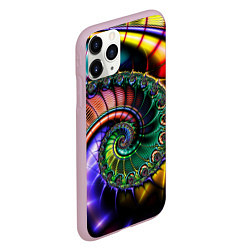 Чехол iPhone 11 Pro матовый Красочная фрактальная спираль Colorful fractal spi, цвет: 3D-розовый — фото 2