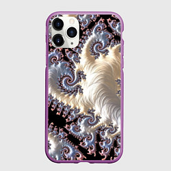 Чехол iPhone 11 Pro матовый Авангардный фрактальный паттерн Avant-garde fracta, цвет: 3D-фиолетовый