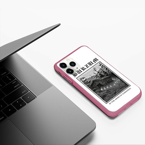 Чехол iPhone 11 Pro матовый In the arms of darkness - Burzum / 3D-Малиновый – фото 3