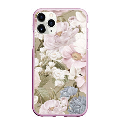 Чехол iPhone 11 Pro матовый Цветы Английский Садовый Узор, цвет: 3D-розовый