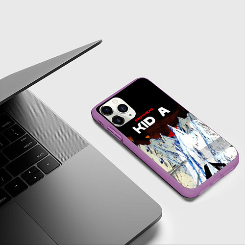 Чехол iPhone 11 Pro матовый Kid A - Radiohead / 3D-Фиолетовый – фото 3