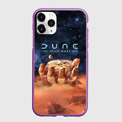 Чехол iPhone 11 Pro матовый Dune: Spice Wars песчаные дюны и рука с базой, цвет: 3D-фиолетовый