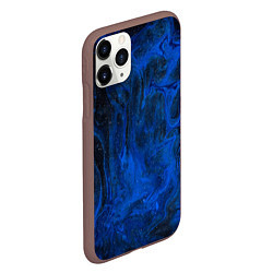 Чехол iPhone 11 Pro матовый Синий абстрактный дым, цвет: 3D-коричневый — фото 2