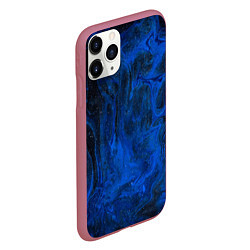 Чехол iPhone 11 Pro матовый Синий абстрактный дым, цвет: 3D-малиновый — фото 2