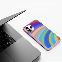 Чехол iPhone 11 Pro матовый Все цвета радуги, цвет: 3D-розовый — фото 2