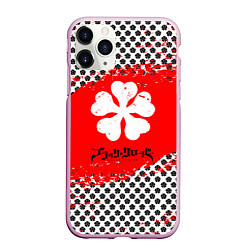 Чехол iPhone 11 Pro матовый Чёрный клевер black clover паттерн, цвет: 3D-розовый