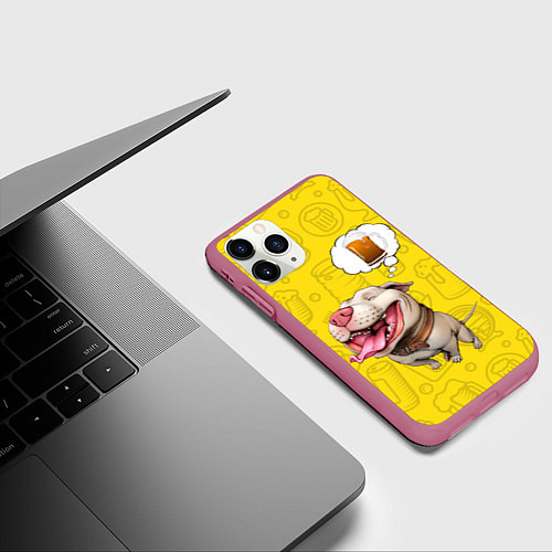 Чехол iPhone 11 Pro матовый BeerBull / 3D-Малиновый – фото 3