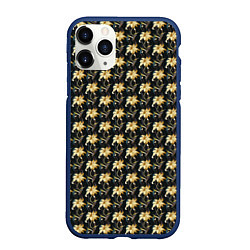 Чехол iPhone 11 Pro матовый Classic pattern, цвет: 3D-тёмно-синий