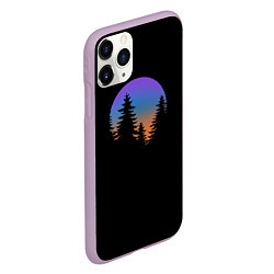 Чехол iPhone 11 Pro матовый Лес в ночной тишине, цвет: 3D-сиреневый — фото 2