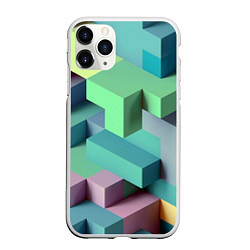 Чехол iPhone 11 Pro матовый GEOMETRIC SHAPES, цвет: 3D-белый