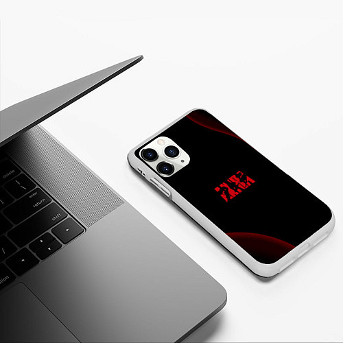 Чехол iPhone 11 Pro матовый Аниме Акира черный принт / 3D-Белый – фото 3