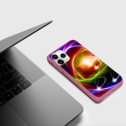 Чехол iPhone 11 Pro матовый Галактическое звёздное пространство Galactic Star, цвет: 3D-малиновый — фото 2