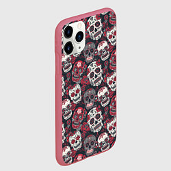 Чехол iPhone 11 Pro матовый День мертвых Черепа Мексика, цвет: 3D-малиновый — фото 2