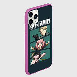 Чехол iPhone 11 Pro матовый SPY X FAMILY СЕМЬЯ ШПИОНА ЛОЙД, АНЯ, ЙОР, цвет: 3D-фиолетовый — фото 2