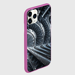 Чехол iPhone 11 Pro матовый Фрактальный абстрактный паттерн Броня Fractal Abst, цвет: 3D-фиолетовый — фото 2