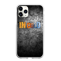 Чехол iPhone 11 Pro матовый IN COLD горизонтальный логотип на темно-сером фоне, цвет: 3D-белый