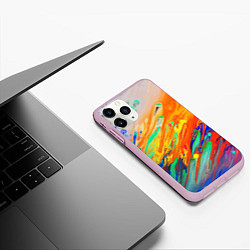 Чехол iPhone 11 Pro матовый Буйство красок Лето Riot of colors Summer, цвет: 3D-розовый — фото 2