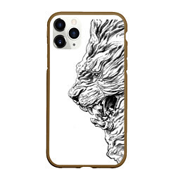 Чехол iPhone 11 Pro матовый LION pride, цвет: 3D-коричневый