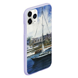 Чехол iPhone 11 Pro матовый Во французской гавани, цвет: 3D-светло-сиреневый — фото 2
