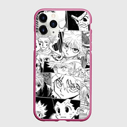 Чехол iPhone 11 Pro матовый Hunter x Hunter pattern, цвет: 3D-малиновый