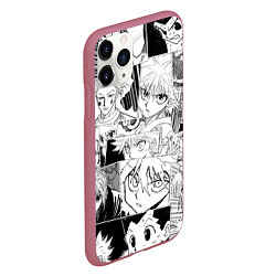 Чехол iPhone 11 Pro матовый Hunter x Hunter pattern, цвет: 3D-малиновый — фото 2