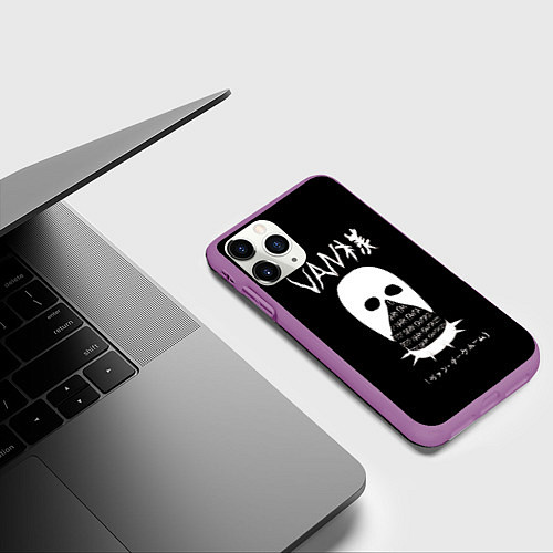 Чехол iPhone 11 Pro матовый Мастер Ван Иероглифы / 3D-Фиолетовый – фото 3