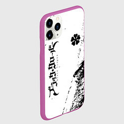 Чехол iPhone 11 Pro матовый Black clover чёрный клевер вертикальная надпись, цвет: 3D-фиолетовый — фото 2