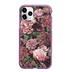 Чехол iPhone 11 Pro матовый Цветы Полные Любви, цвет: 3D-фиолетовый