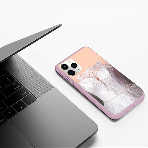 Чехол iPhone 11 Pro матовый Свадебный корсер / 3D-Розовый – фото 3