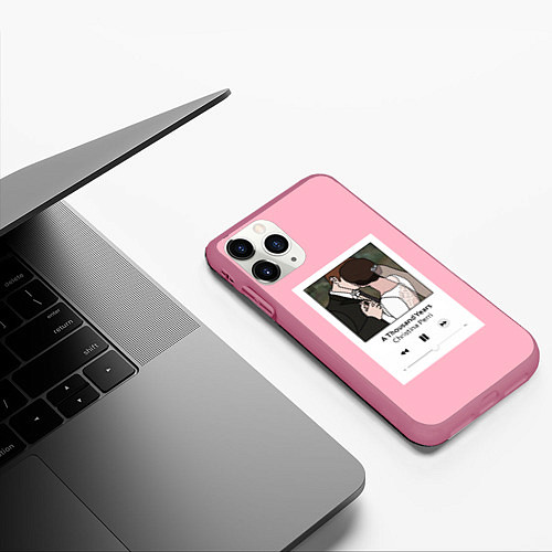 Чехол iPhone 11 Pro матовый Плейлист / 3D-Малиновый – фото 3