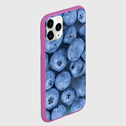Чехол iPhone 11 Pro матовый Голубика - фон, цвет: 3D-фиолетовый — фото 2