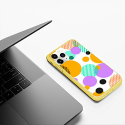 Чехол iPhone 11 Pro матовый GEOMETRIC INTERSECTING CIRCLES, цвет: 3D-желтый — фото 2