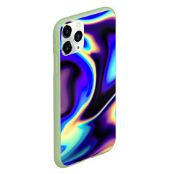 Чехол iPhone 11 Pro матовый Цветовая абстракция, цвет: 3D-салатовый — фото 2