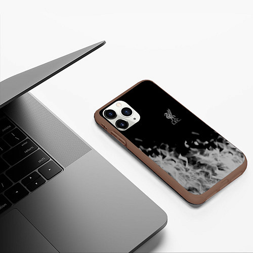 Чехол iPhone 11 Pro матовый Liverpool Серое пламя / 3D-Коричневый – фото 3